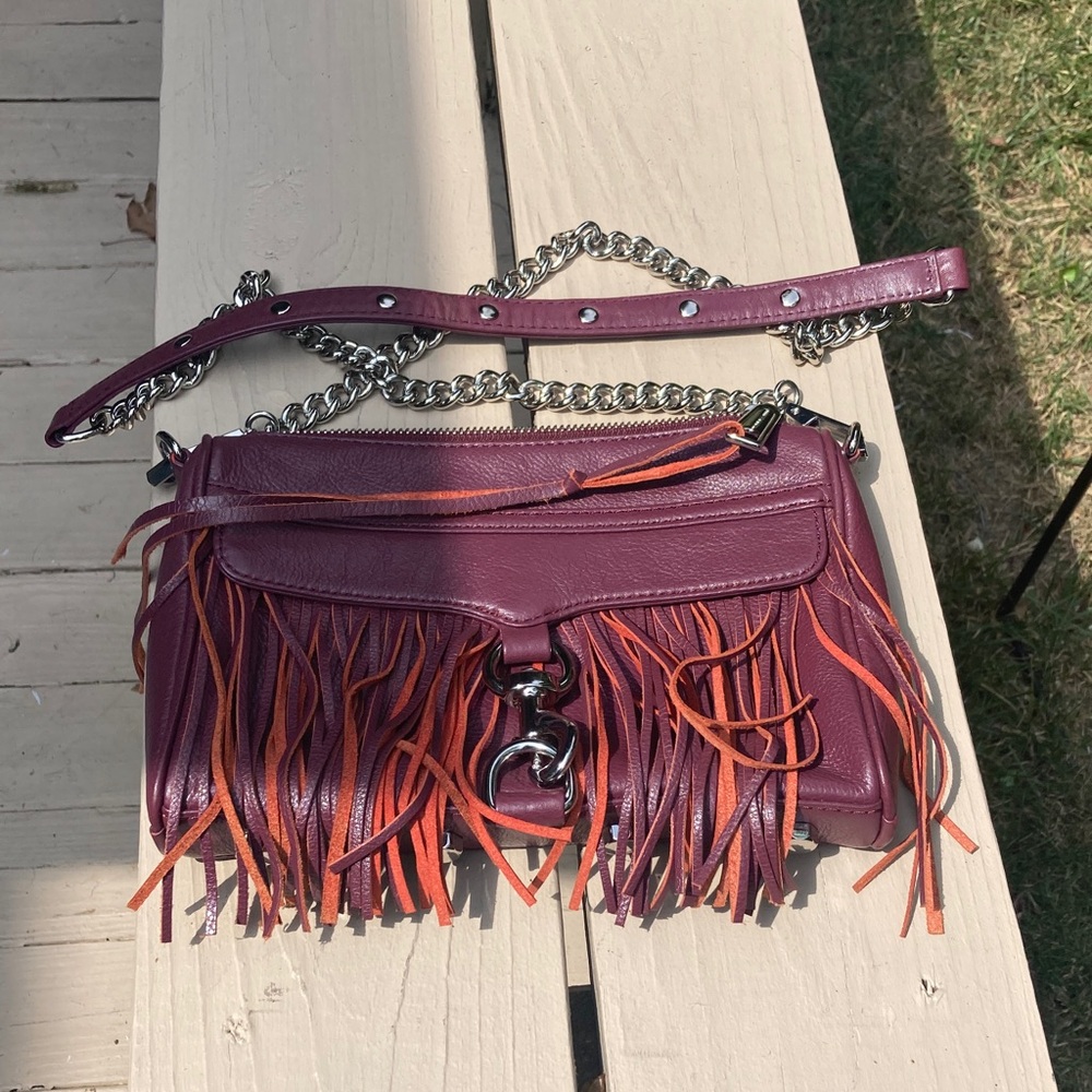 Rebecca Minkoff Purple and Orange Fringe Crossbody Bag